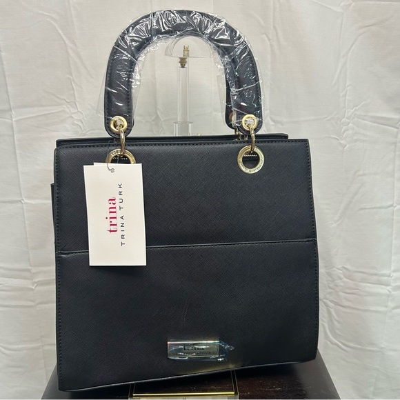 Trina Turk Elegant Black Satchel NEW - Picture 1 of 10